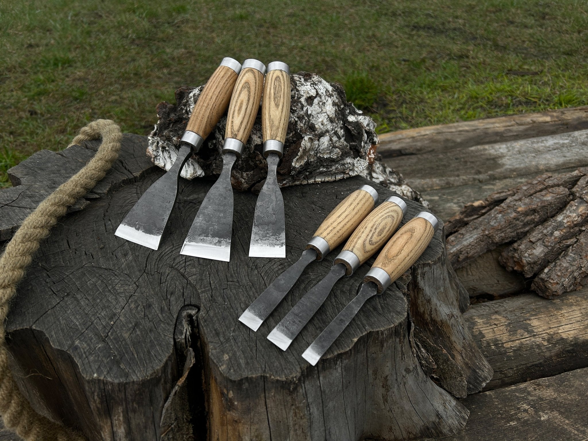 6 - Piece Hand - Forged Wood Carving Chisel Set - 1