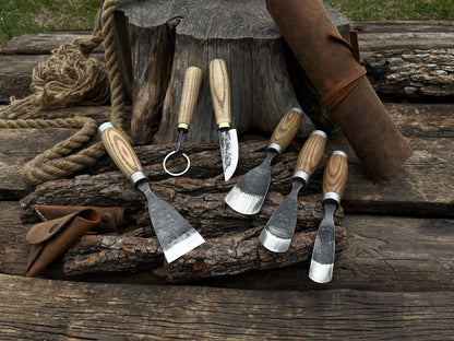 6 - Piece Hand - Forged Wood Carving Tool Set - 7