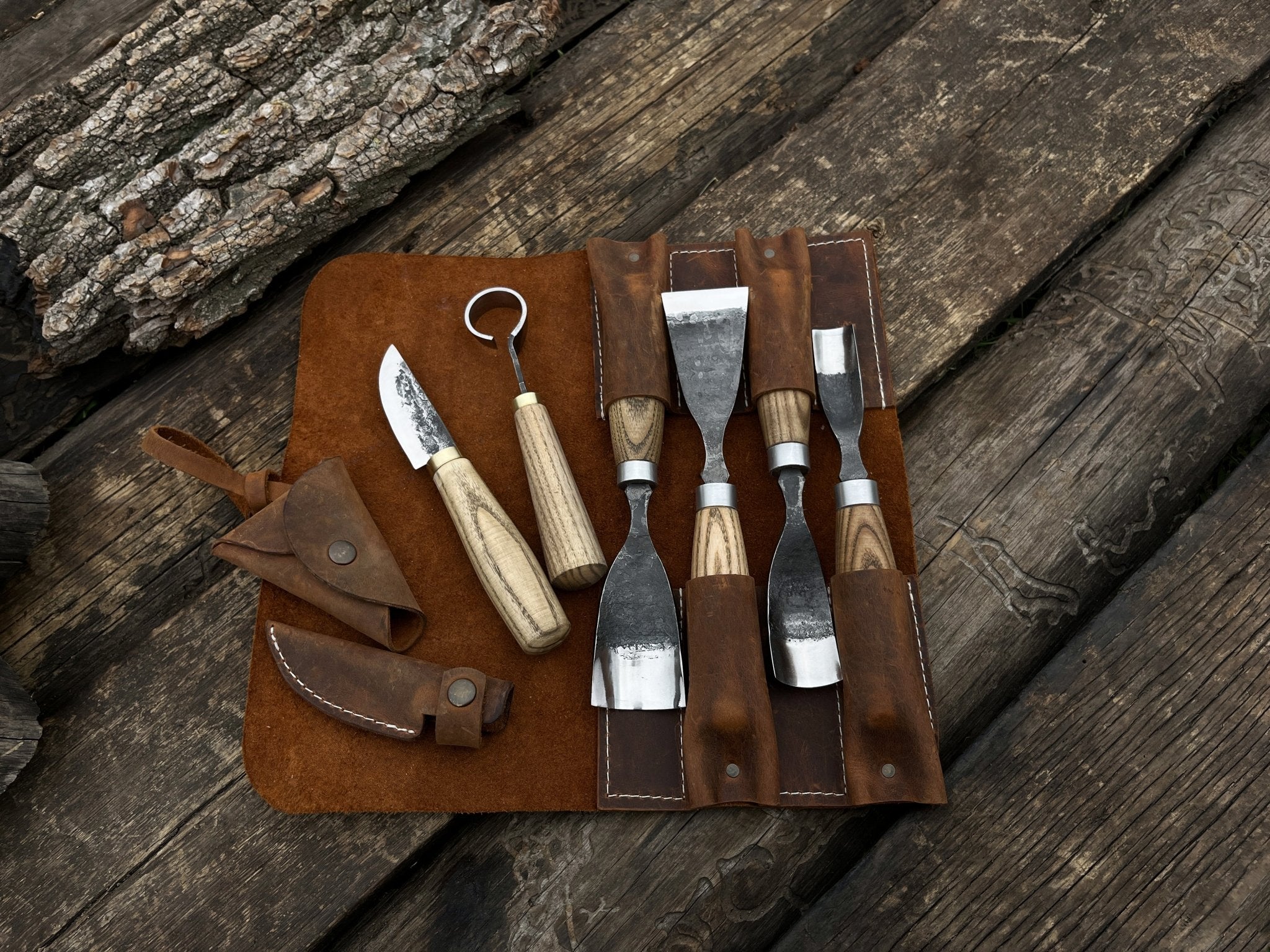 6 - Piece Hand - Forged Wood Carving Tool Set - 2