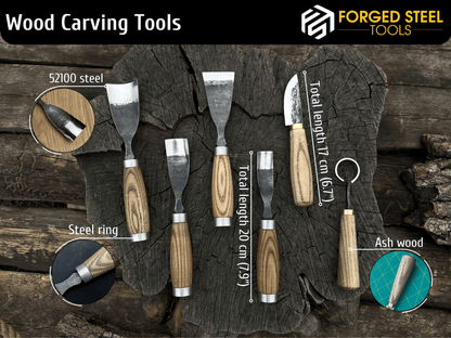 6 - Piece Hand - Forged Wood Carving Tool Set - 3