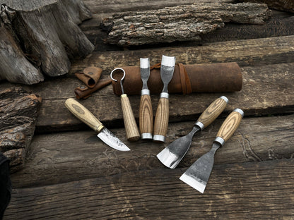 6 - Piece Hand - Forged Wood Carving Tool Set - 1