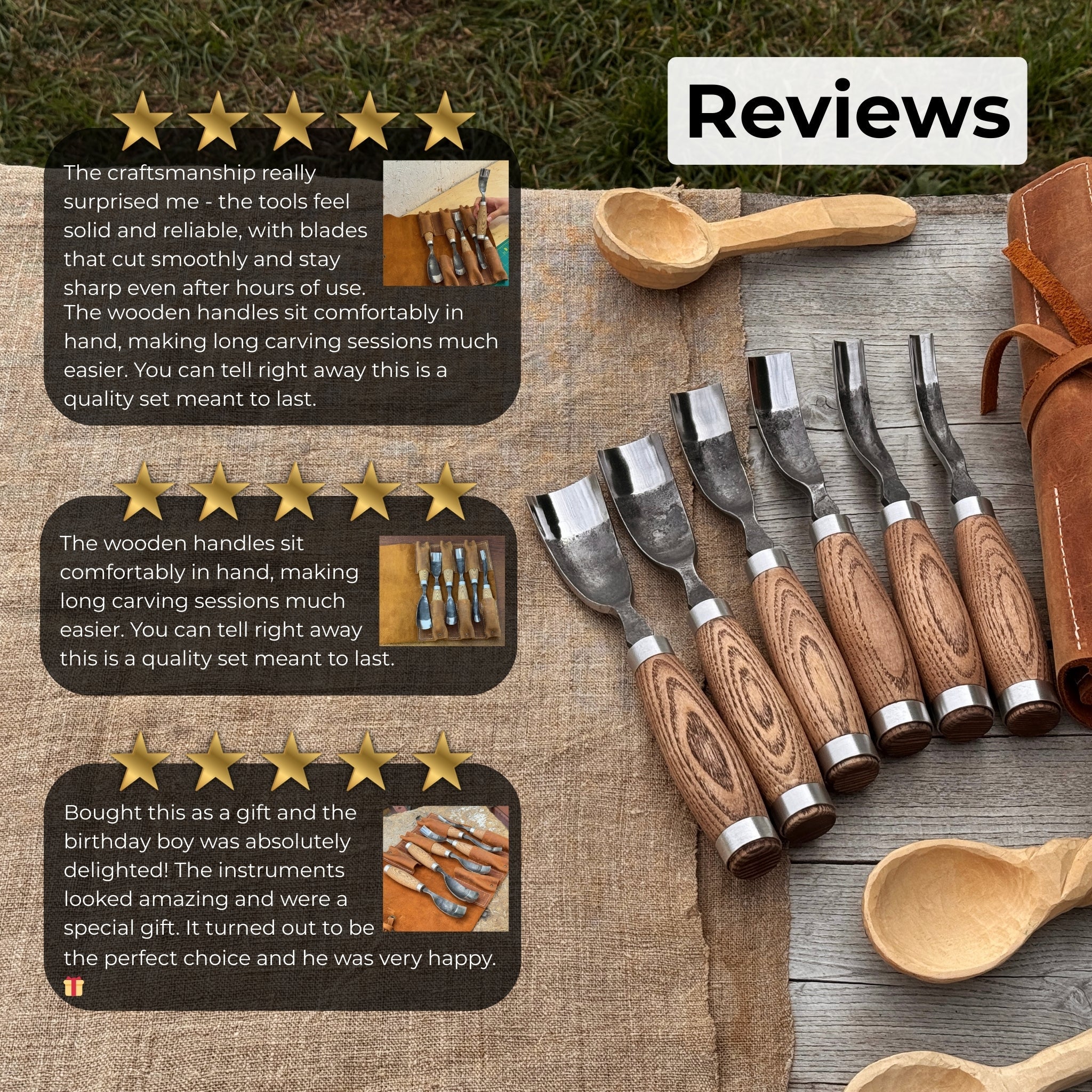 6 - Piece Long Bent Gouge Set - 10