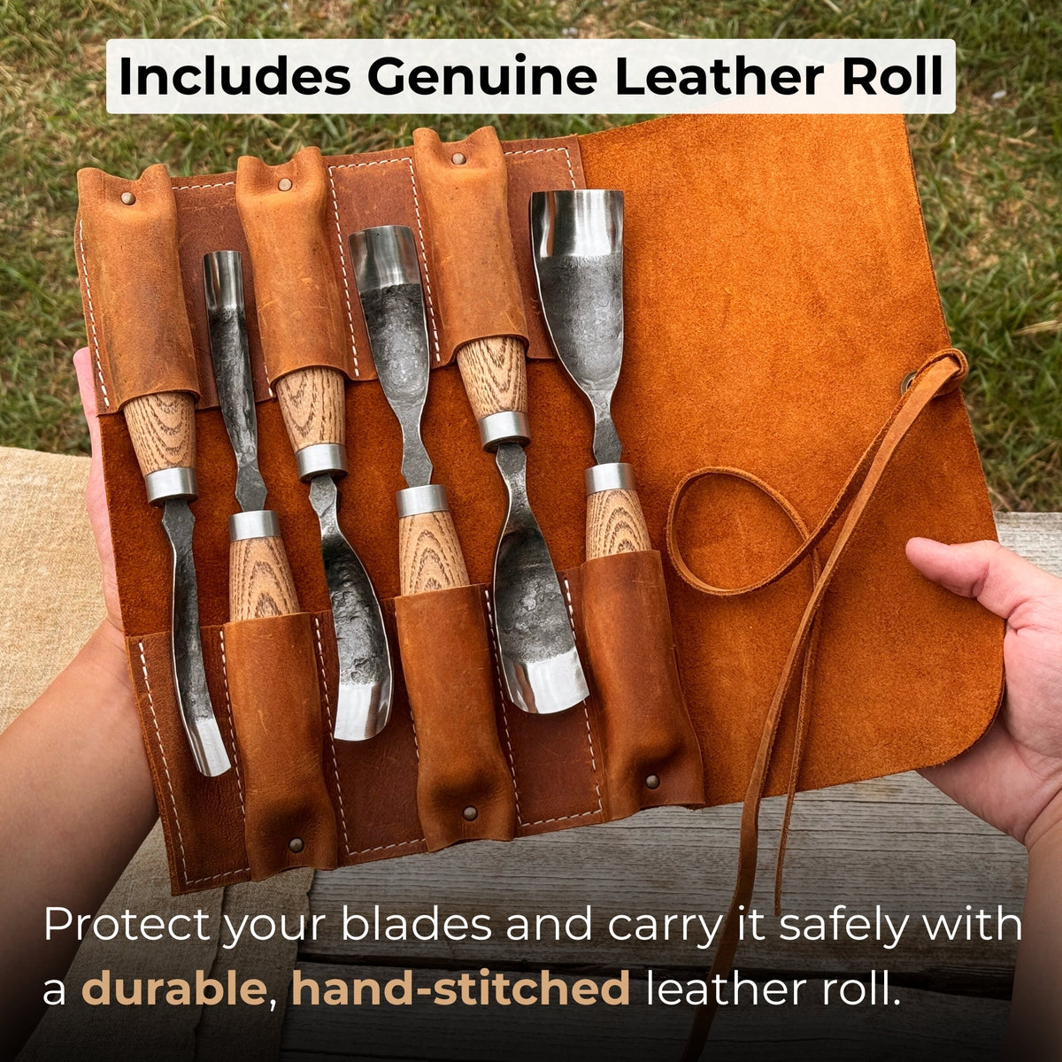 6-Piece Long Bent Gouge Set - Sharky Forged Steel Tools