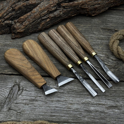 6 - Piece Wood Carving Tool Set – Knives, Gouges & Chisels for Detail Work - 1