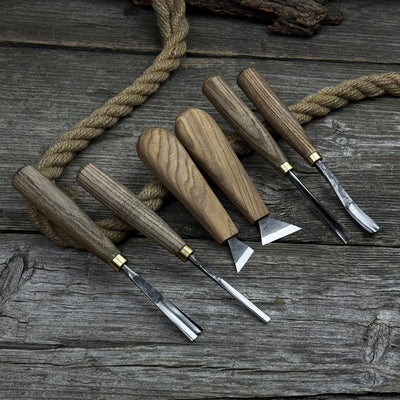 6 - Piece Wood Carving Tool Set – Knives, Gouges & Chisels for Detail Work - 4