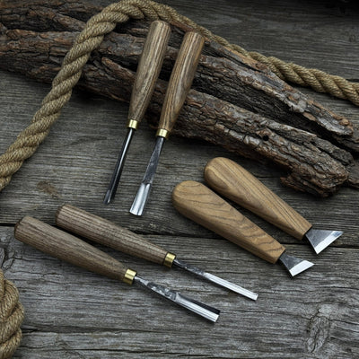 6 - Piece Wood Carving Tool Set – Knives, Gouges & Chisels for Detail Work - 10