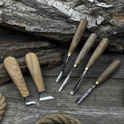 6 - Piece Wood Carving Tool Set – Knives, Gouges & Chisels for Detail Work - 7