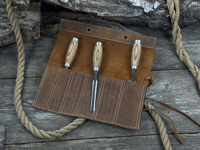 6 Pocket Leather Chisel Roll - 6