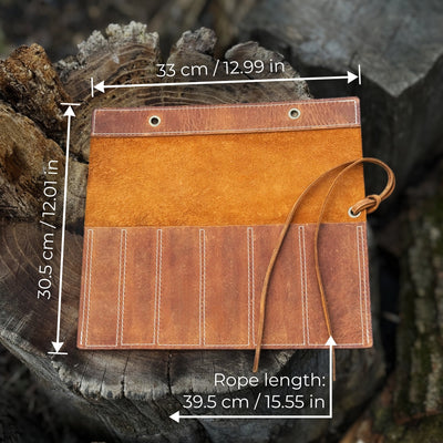 6 Pocket Leather Chisel Roll - 3