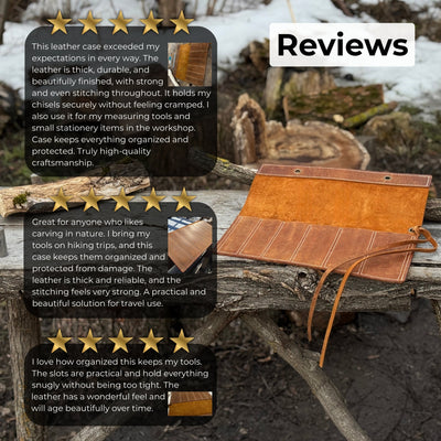 6 Pocket Leather Chisel Roll - 11