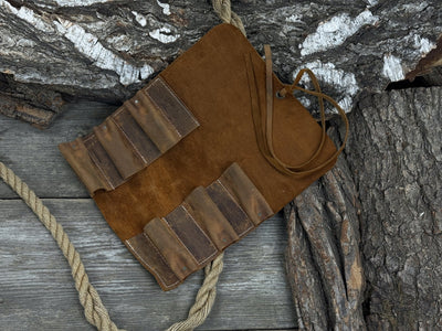 6 Pocket Leather Tool Roll - 1