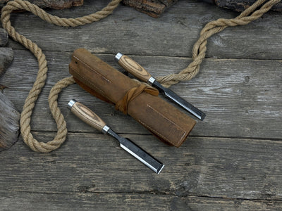 6 Pocket Leather Tool Roll - 10