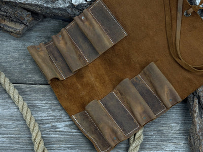 6 Pocket Leather Tool Roll - 4