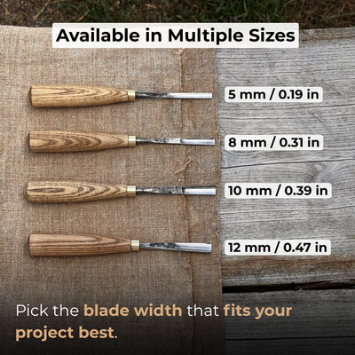 Gouge droite à sculpter le bois, 5 - 12 mm (0,20 - 0,47 pouces)