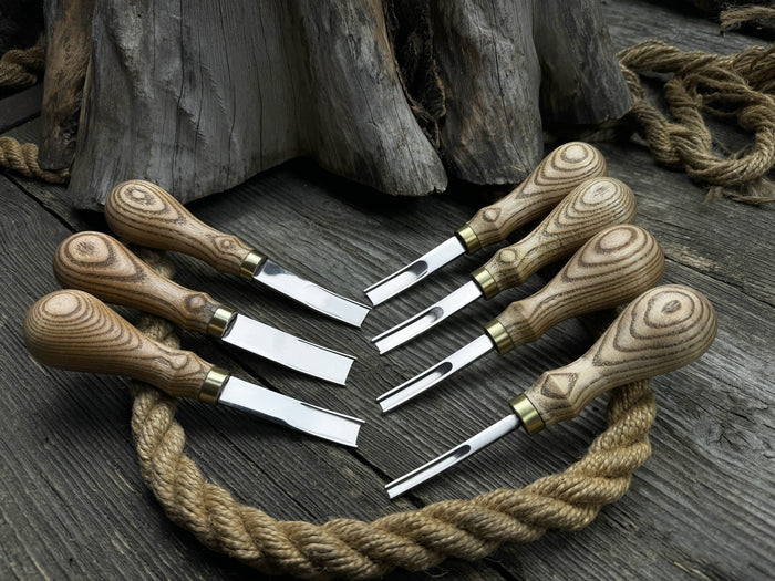 7-Piece Leather Edge Skiver Set - Sharky Forged Steel Tools
