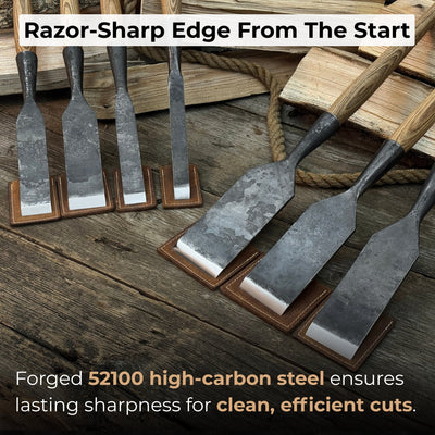7 - Piece Long Timber Framing Chisel Set - 2