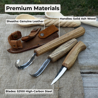 3-Piece Carving Knife Set for Spoon Carving