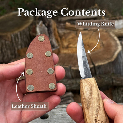 Sloyd Carving Knife with Leather Sheath, Blade 7 cm (2.76 inches)