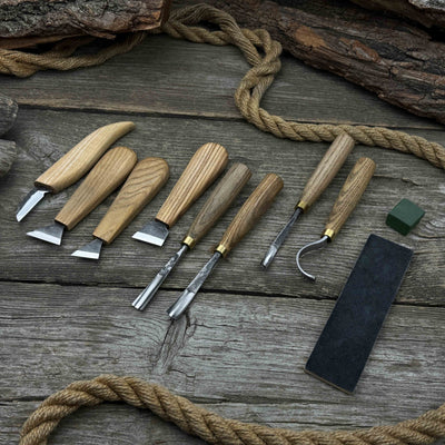 8 - Piece Spoon Carving Tool Set with Sharpening Board - 4