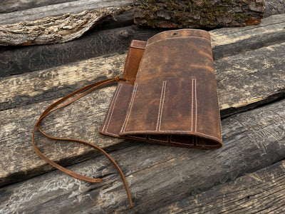 8 Pocket Leather Chisel Roll - 7