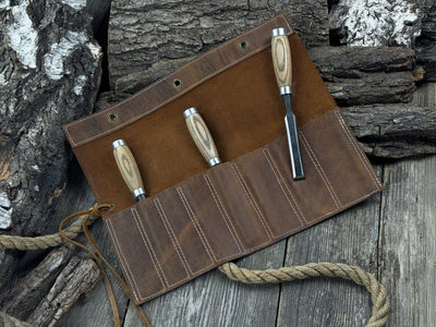 8 Pocket Leather Chisel Roll - 2