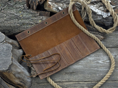 8 Pocket Leather Chisel Roll - 1