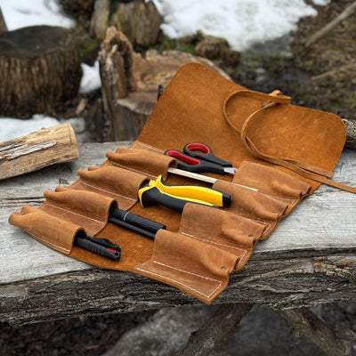 8 Pocket Leather Tool Roll - 18