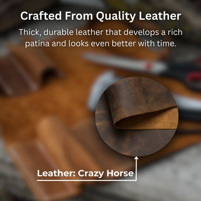 8 Pocket Leather Tool Roll - 5