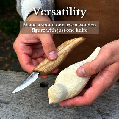 Whittling Sloyd Knife with Leather Sheath, 5.5 cm (2.16 inches)