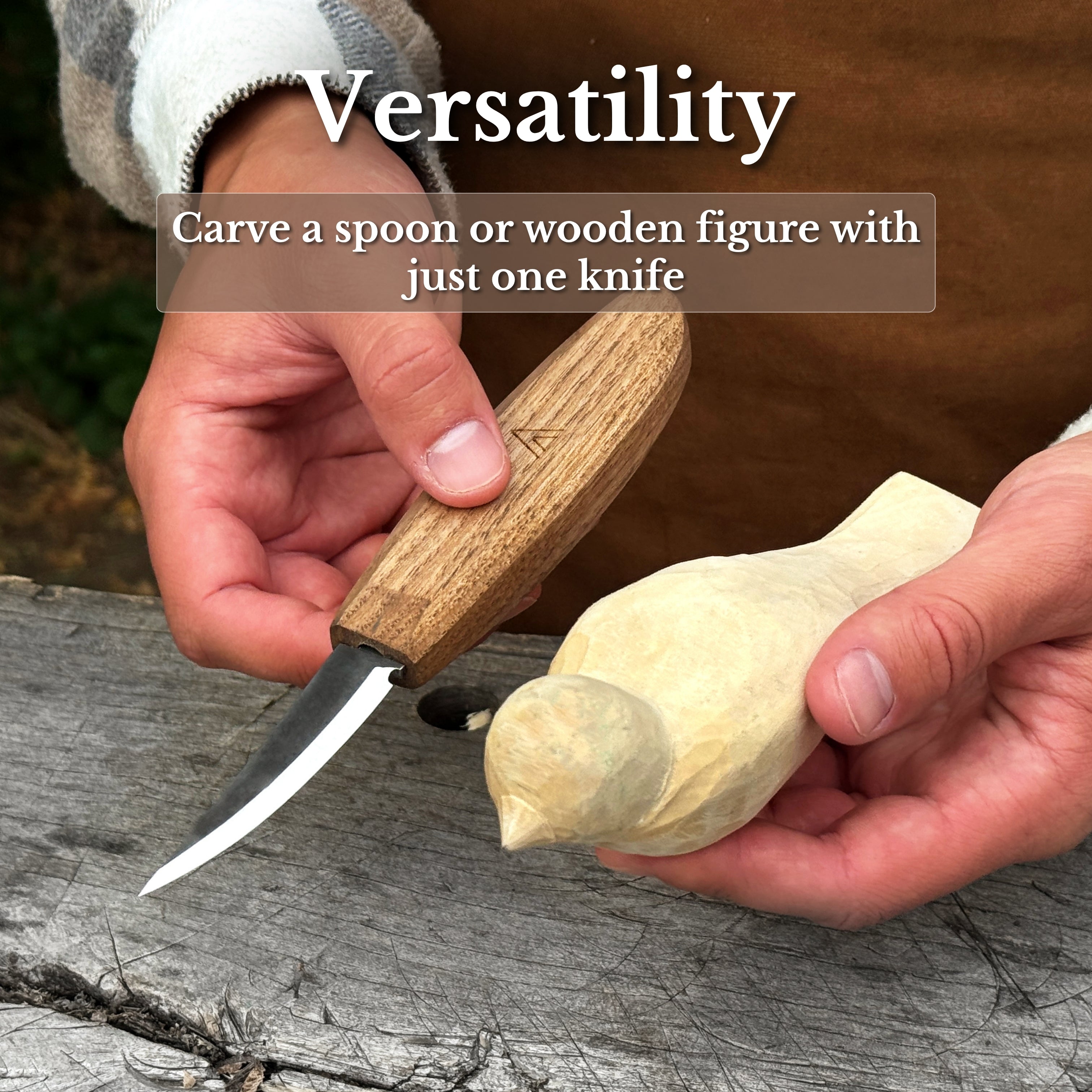 Sloyd Carving Knife with Leather Sheath, Blade 7 cm (2.76 inches)