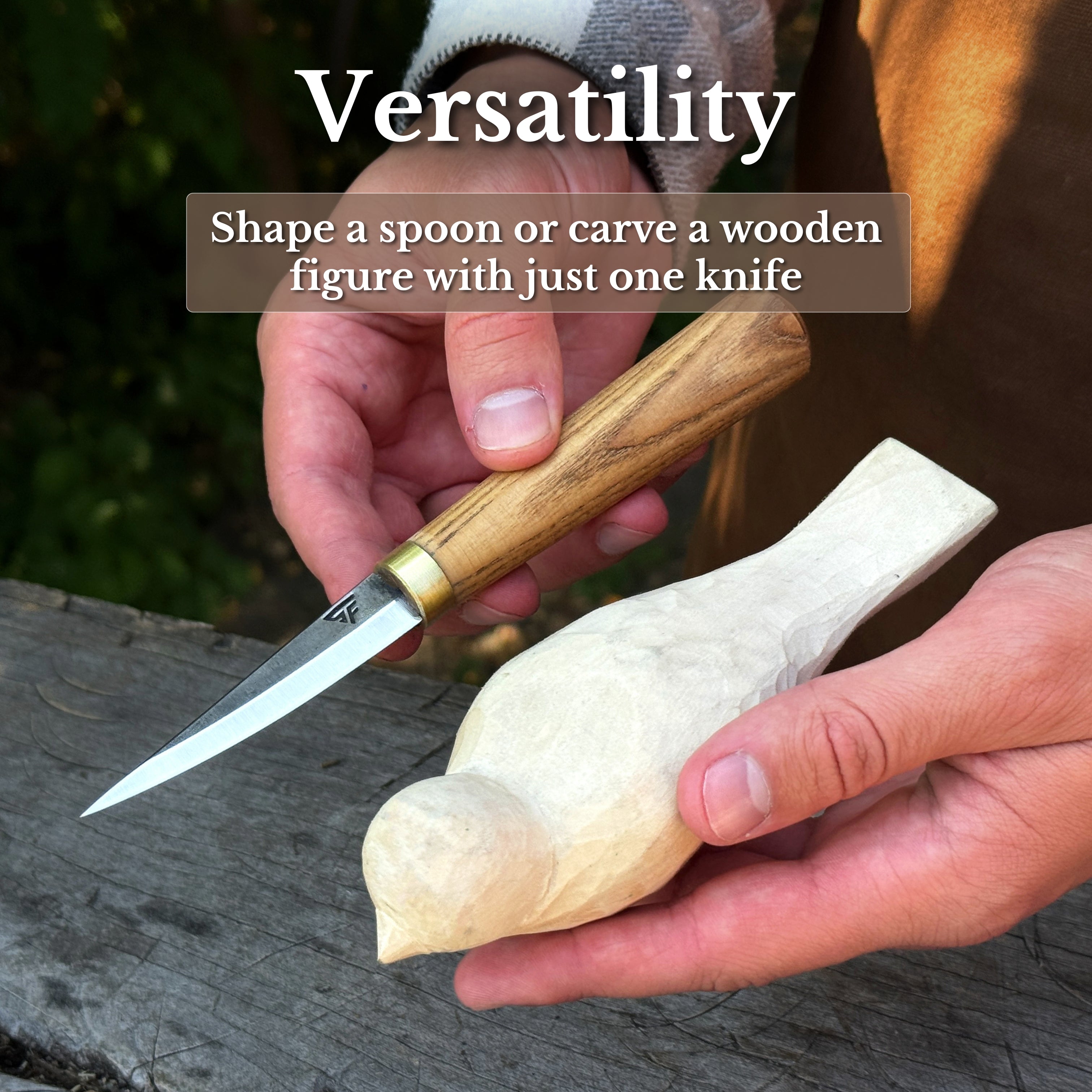 Whittling Sloyd Knife with Leather Sheath, 7.5 cm (2.95 inches)