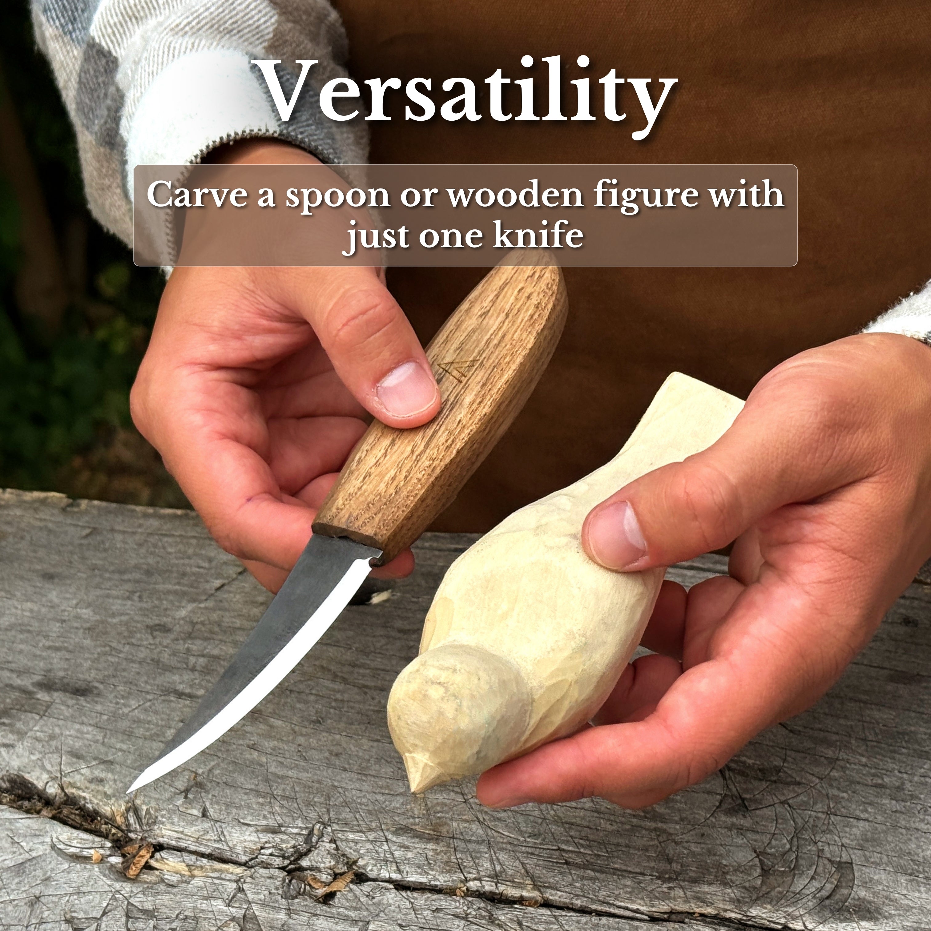 Sloyd Carving Knife with Leather Sheath, Blade 9 cm (3.54 inches)