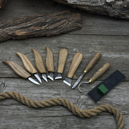 9 - Piece Spoon Carving Tool Set with Sharpening Board - 10
