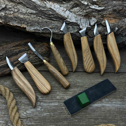 9 - Piece Spoon Carving Tool Set with Sharpening Board - 5