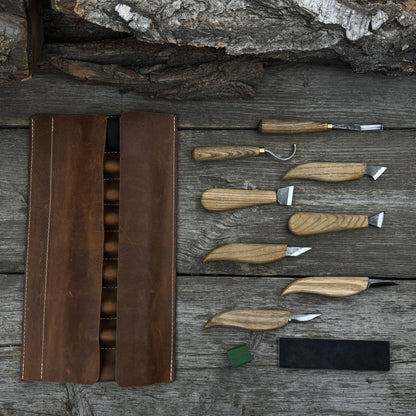 9 - Piece Spoon Carving Tool Set with Sharpening Board - 8