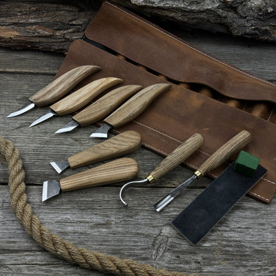 9 - Piece Spoon Carving Tool Set with Sharpening Board - 9