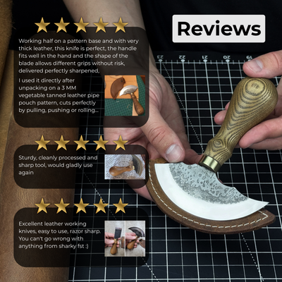 Leather Round Knife, 10 cm (3.9 inches) - 9