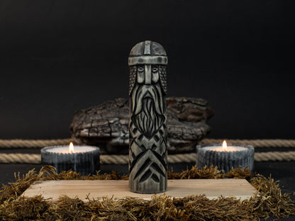 Hand-Carved Baldr Wooden Figurine – Norse God of Light and Purity