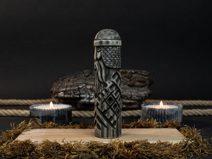 Hand-Carved Baldr Wooden Figurine – Norse God of Light and Purity