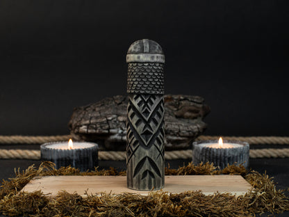 Hand-Carved Baldr Wooden Figurine – Norse God of Light and Purity