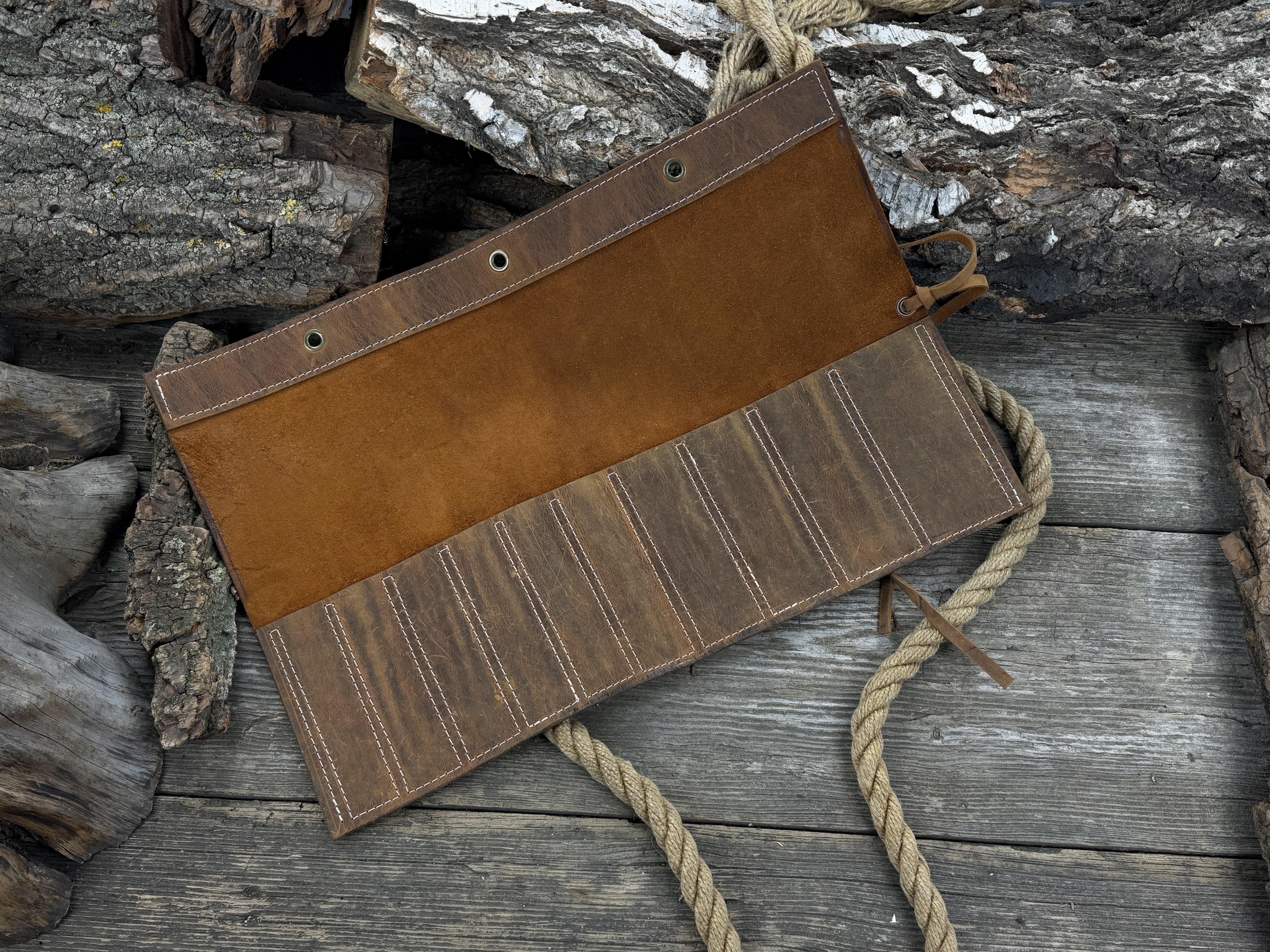 10 Pocket Leather Chisel Roll