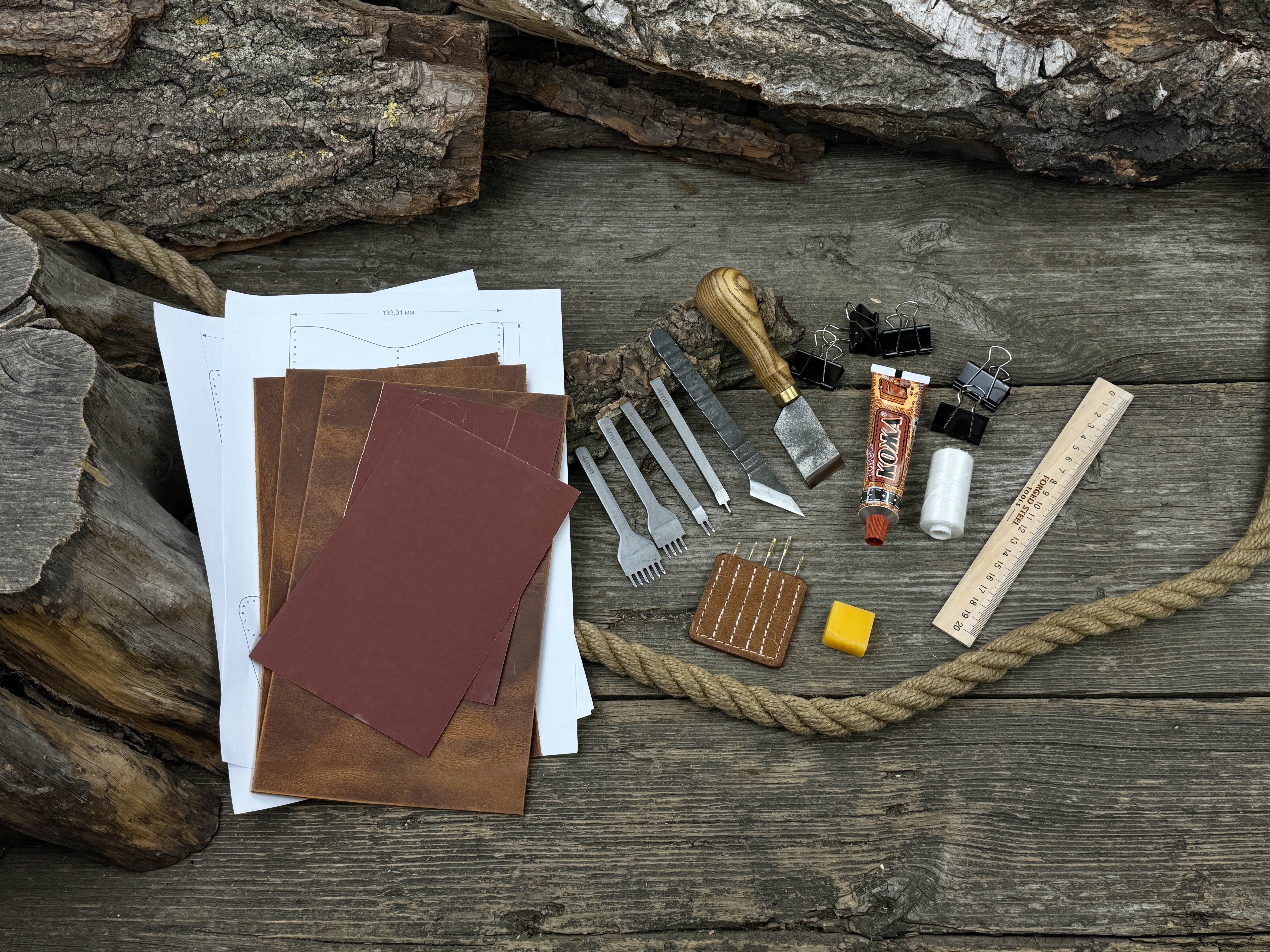 Leather Wallet Making Tool Kit