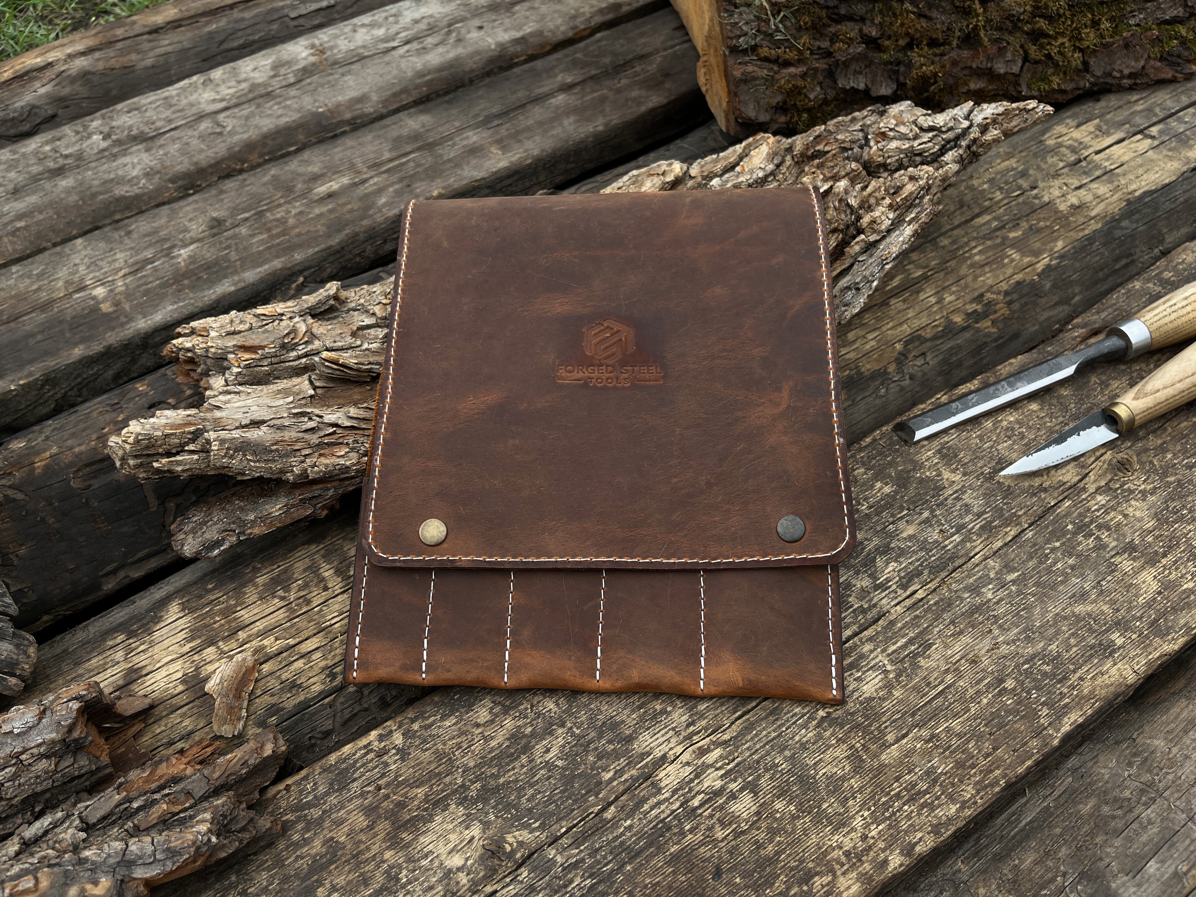 5 Pocket Leather Tool Case