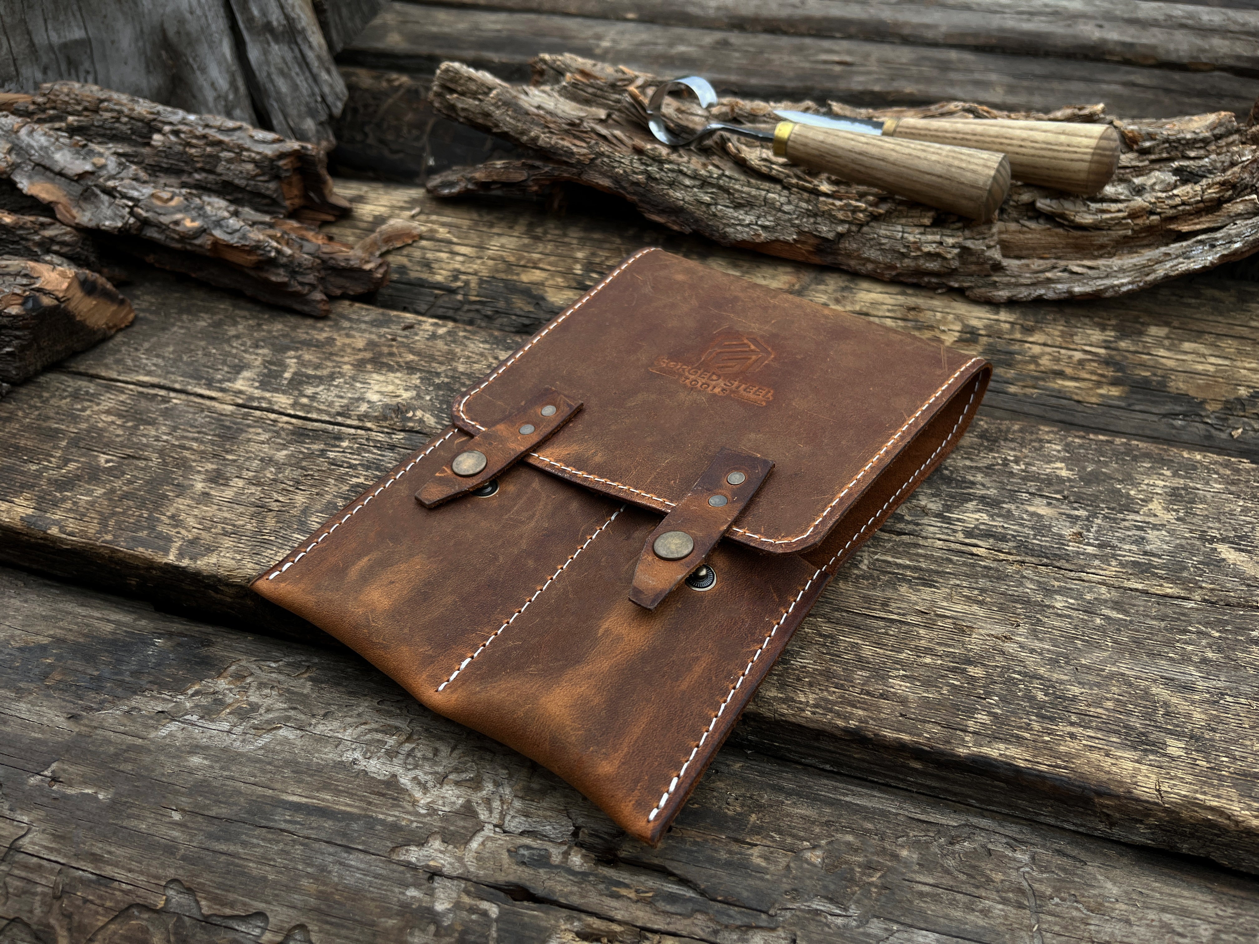 2 Pocket Leather Tool Case