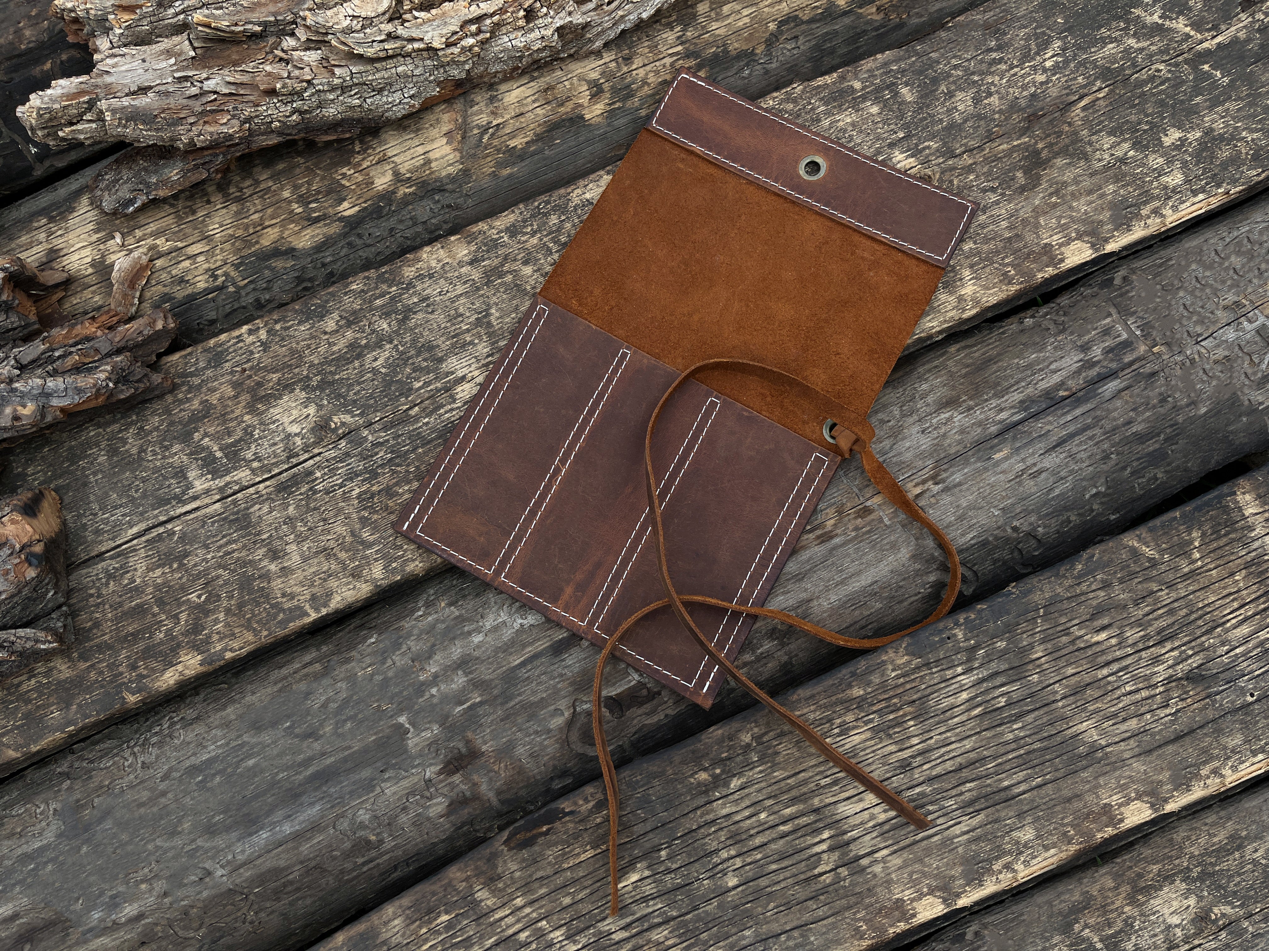 Leather Tool Roll 3 Pockets - Forged Steel Tools