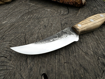 Hand-Forged Bushcraft Knife, 10 cm (3.9 inches) - Forged Steel Tools