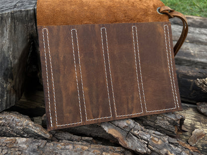 Leather Tool Roll 4 Pockets - Forged Steel Tools