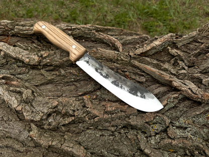 Hand-Forged Bushcraft Knife, 17 cm (6.7 inches) - Forged Steel Tools