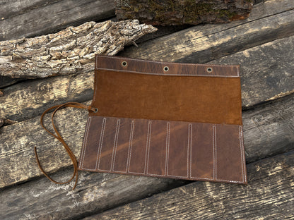 Leather Tool Roll 8 Pockets - Forged Steel Tools