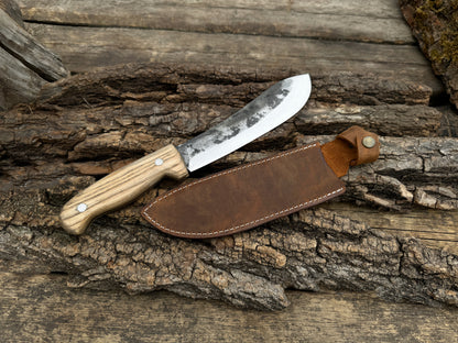 Hand-Forged Bushcraft Knife, 17 cm (6.7 inches) - Forged Steel Tools